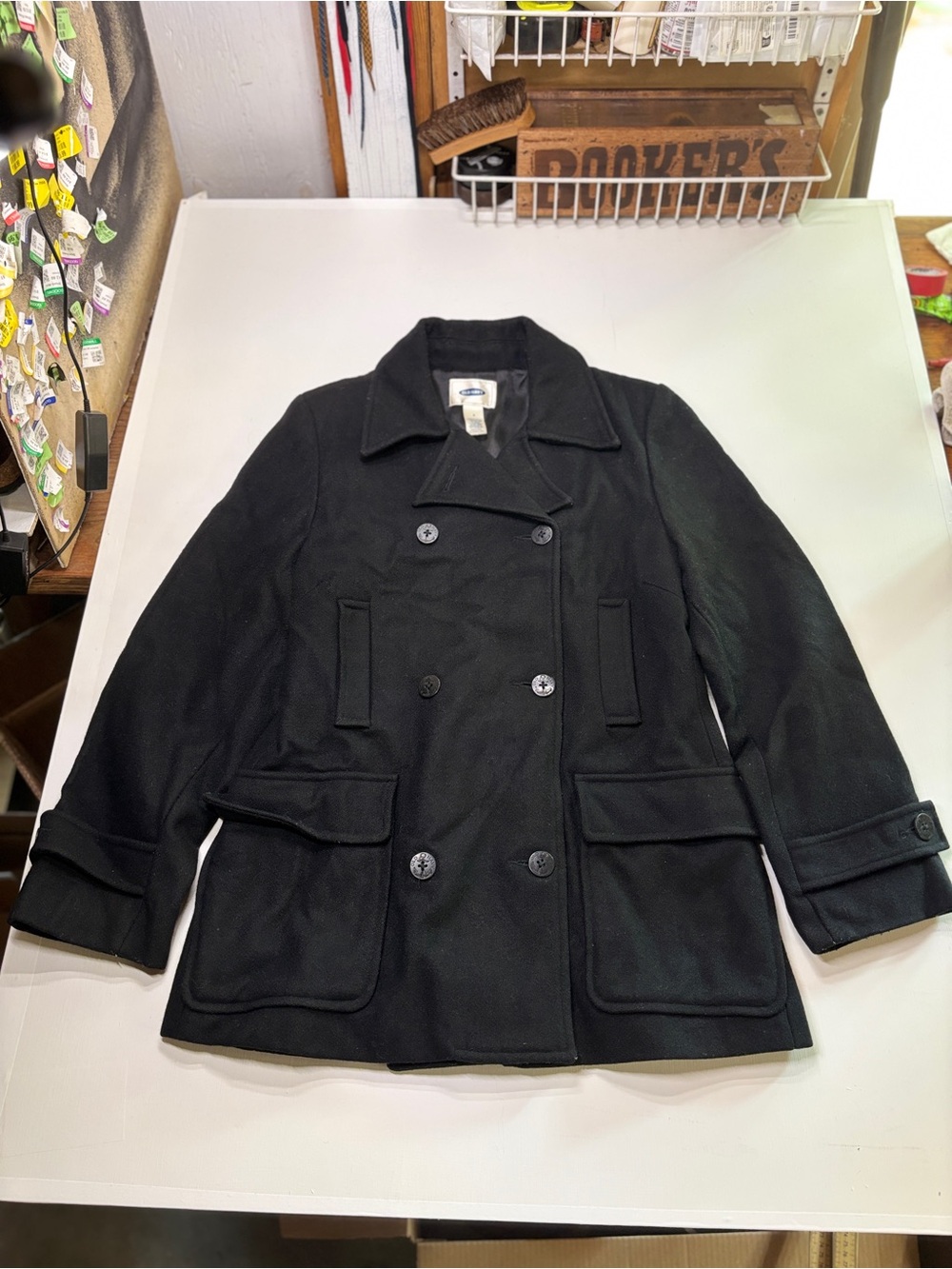 Old Navy Black Wool Pea Coat Women's size small